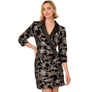 Adrianna Papell Women's Sequin Embellished Blazer Sheath Dress